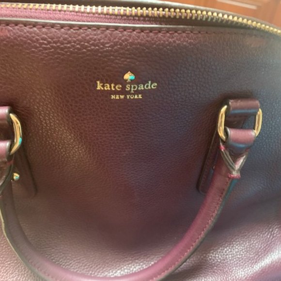 Burgundy/purple Kate Spade leather handbag - Picture 3 of 6